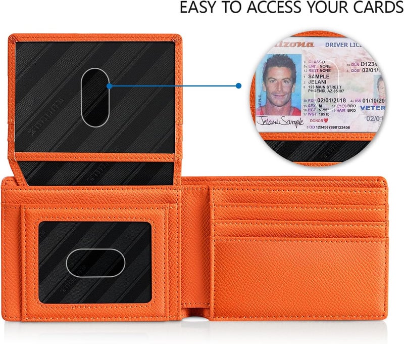 RUNBOX Wallet for Men Slim Rfid Leather 2 ID Window With Gift Box | Slim, Rfid, 2 ID Window, With Gift Box, Slim, Rfid - Image 2